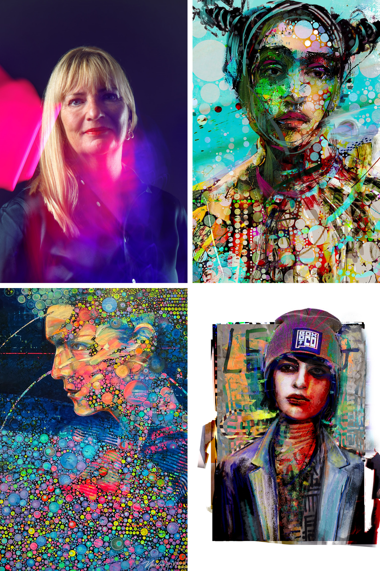 Nancy Jo Ward and her art pieces